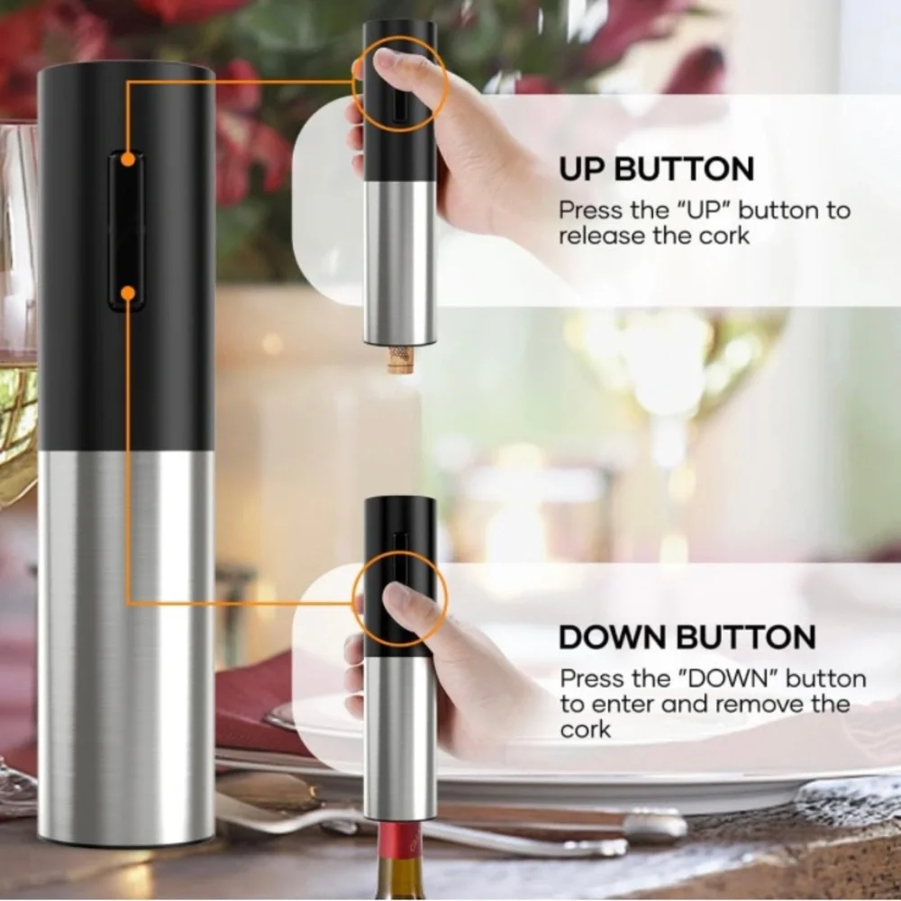 Electric Wine Bottle Opener Rechargeable Cordless Automatic Corkscrew Opener